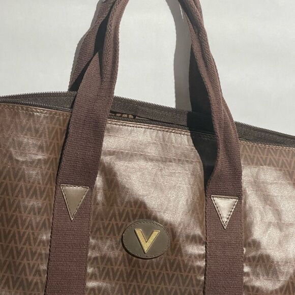 Mario Valentino Travel Boston Bag PVC Leather Brown - Picture 6 of 14